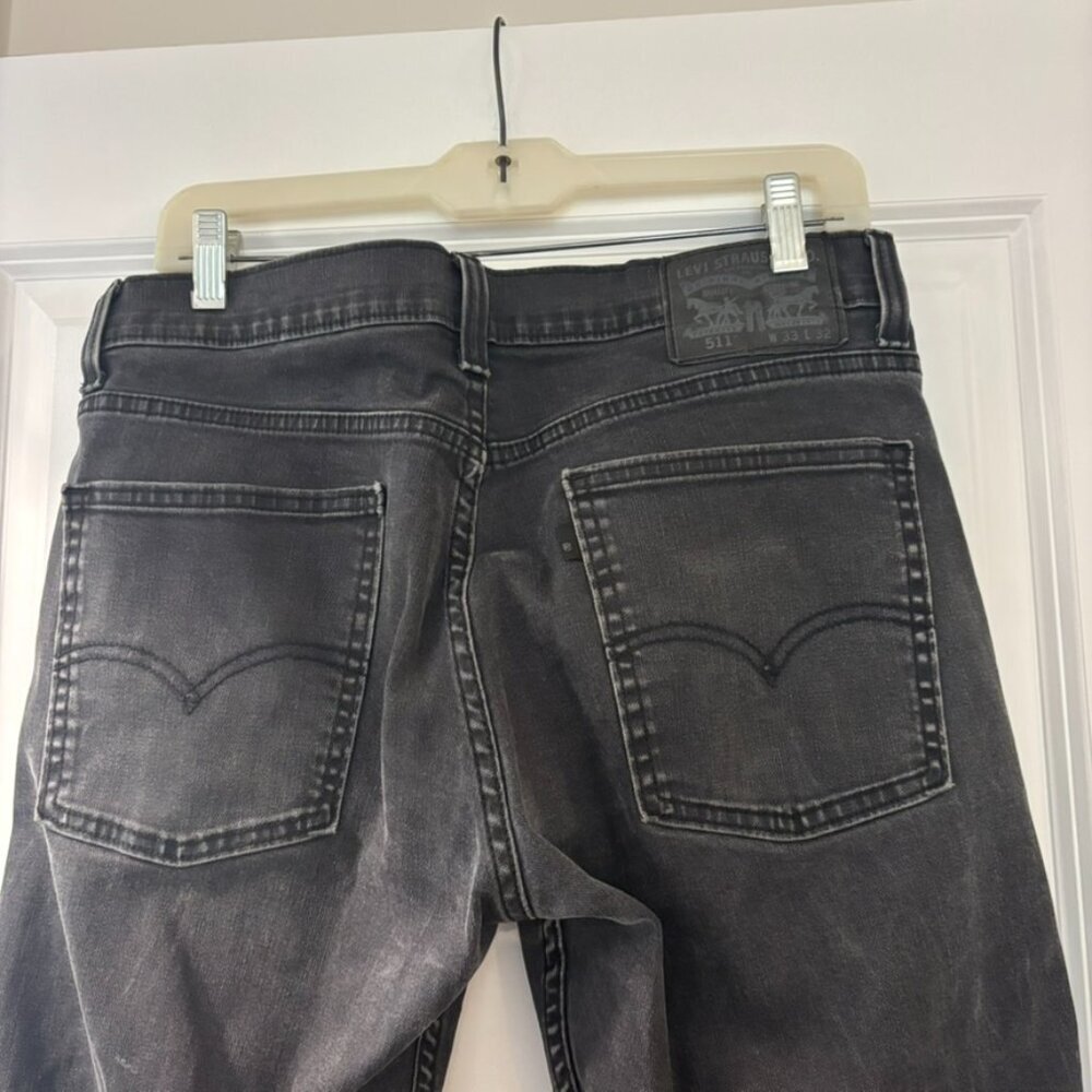 Men's Levi Strauss 511 Black Slim Jeans - Picture 4 of 9